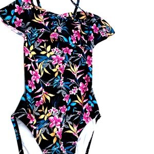So Girls Swimsuit Size 12 Floral Swimwear One Piece Children Youth Multicolor
